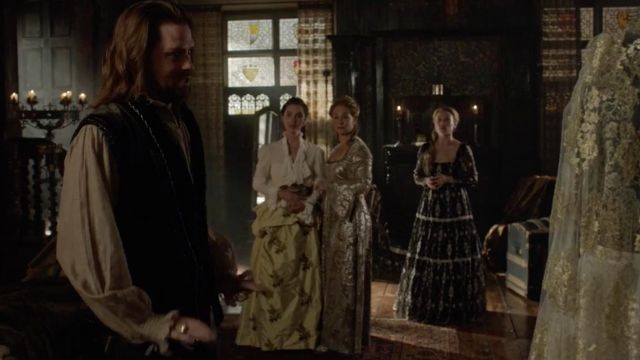 Erdem Deborah embroidered silk-organza gown worn by Greer (Celina Sinden) as seen in Reign S04E09