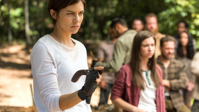 Les gants en cuir de Maggie Rhee (Lauren Cohan) dans The Walking Dead S07E14