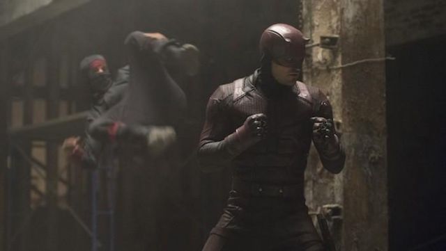 Daredevil Superhero Costume Cosplay worn by Matt Murdock (Charlie Cox) as seen in Daredevil TV show (Season 2 Episode 10)