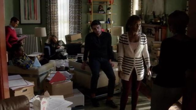 The striped vest Michaela Pratt (Aja Naomi King) in ' How To Get Away With Murder S01E06