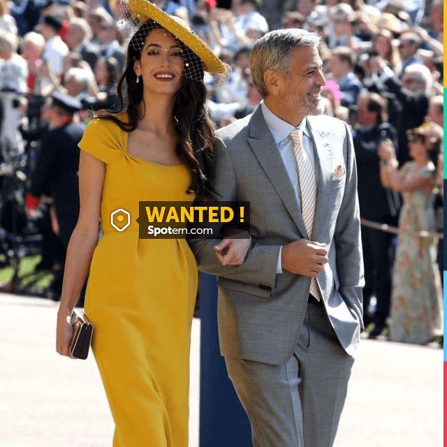 The yellow dress Stella Mccartney of Amal Clooney in the wedding of Meghan Markle and Prince Harry Spotern