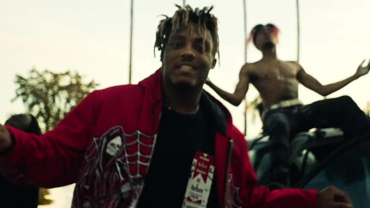 Red Jacket Hoodie worn by Juice WRLD in his Black & White music video ...