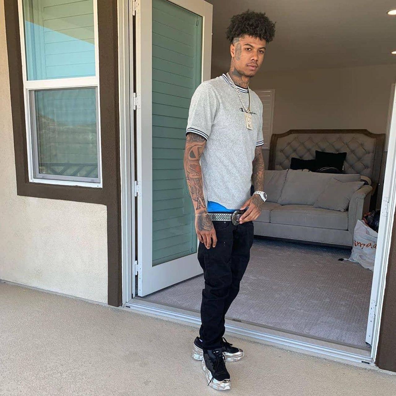The black pants of Blueface account on the Instagram of