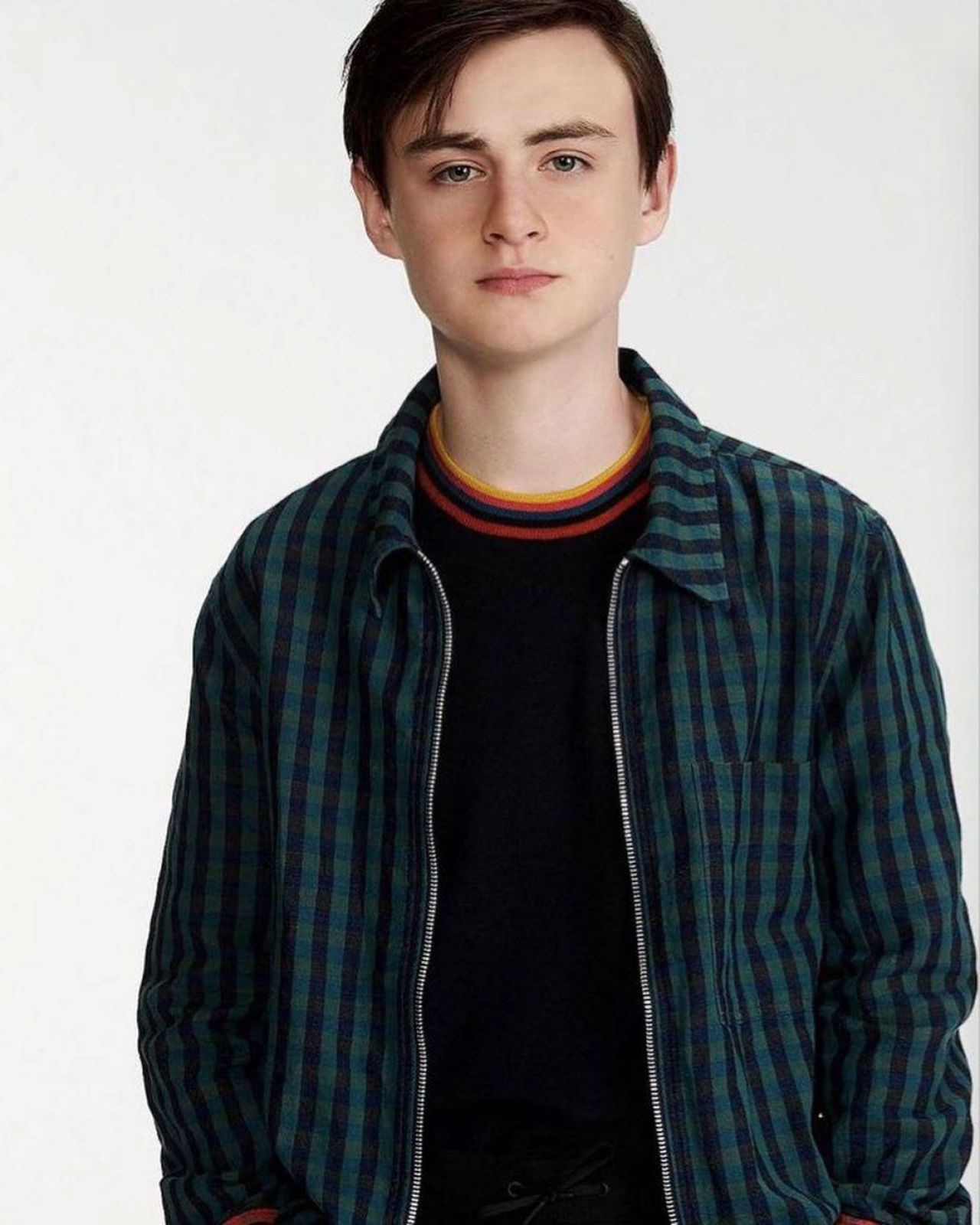 Plaid Zip-Up Jacket worn by Jaeden Lieberher for It Chapter Two promotional...