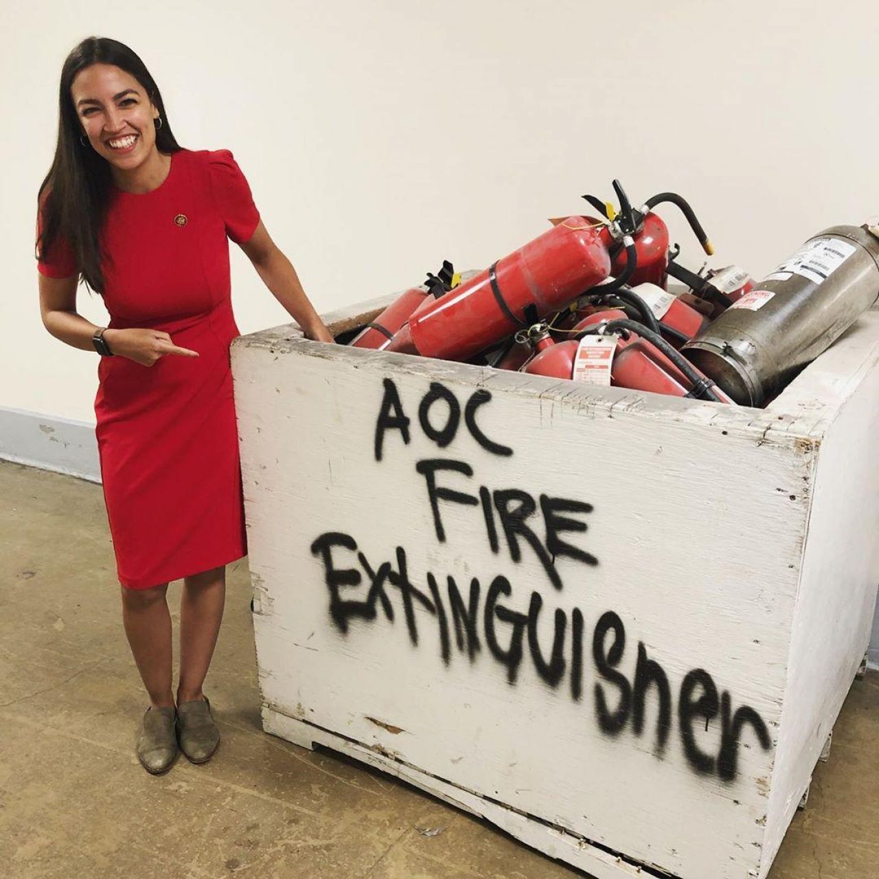 Sheath Red Dress worn by Alexandria Ocasio-Cortez on the Instagram ...