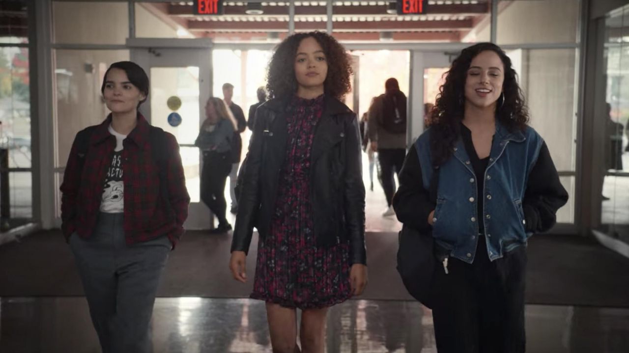 The jean jacket worn by Moe Truax (Kiana Madeira) in Trinkets (S02E03