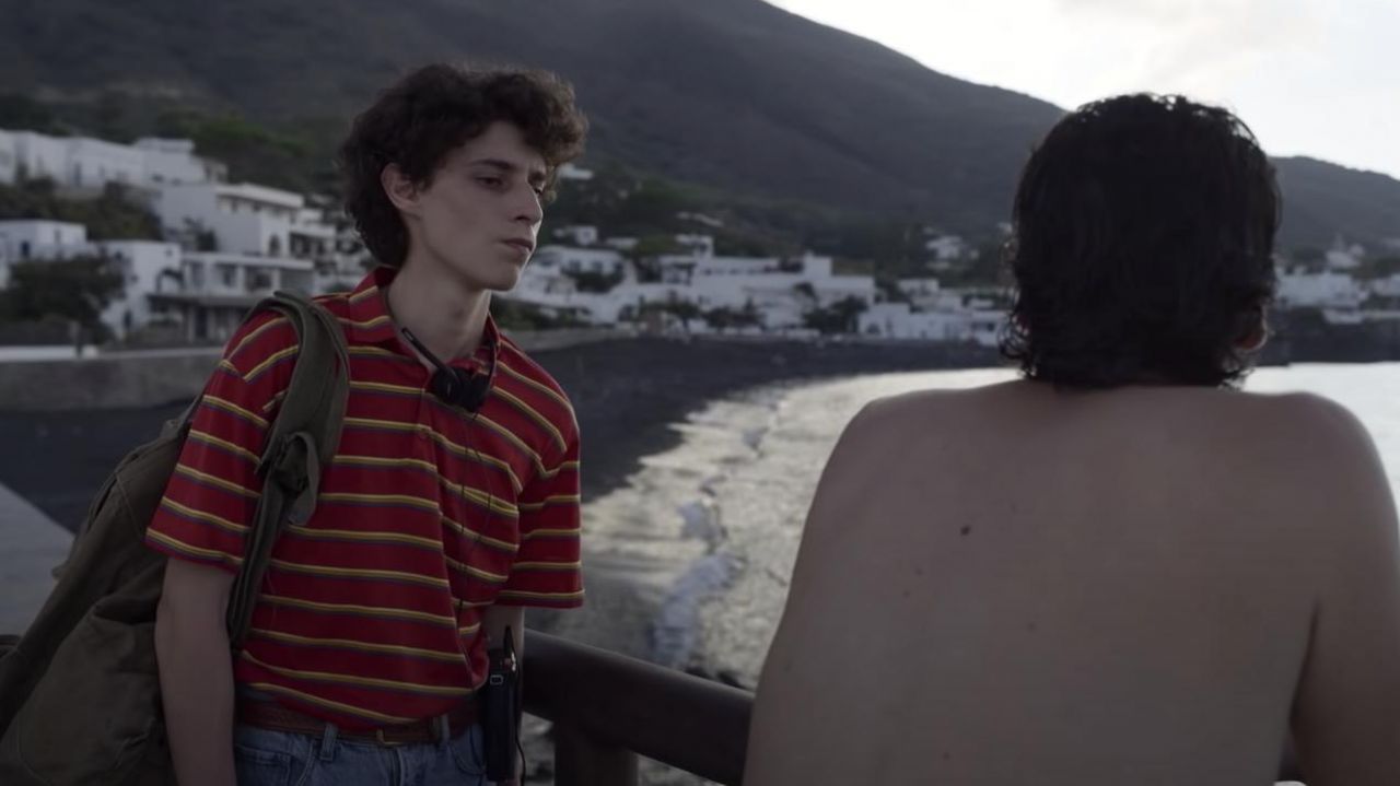 Striped Red Polo Shirt worn by Fabietto Schisa (Filippo Scotti) as seen ...