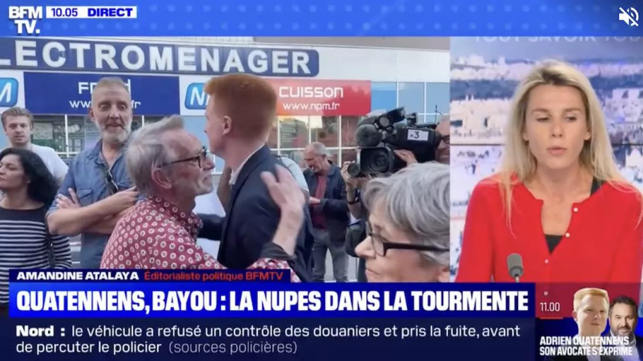 Le gilet rouge porté par Amandine Atalaya dans le live Toussaint sur BFM TV le mardi 20