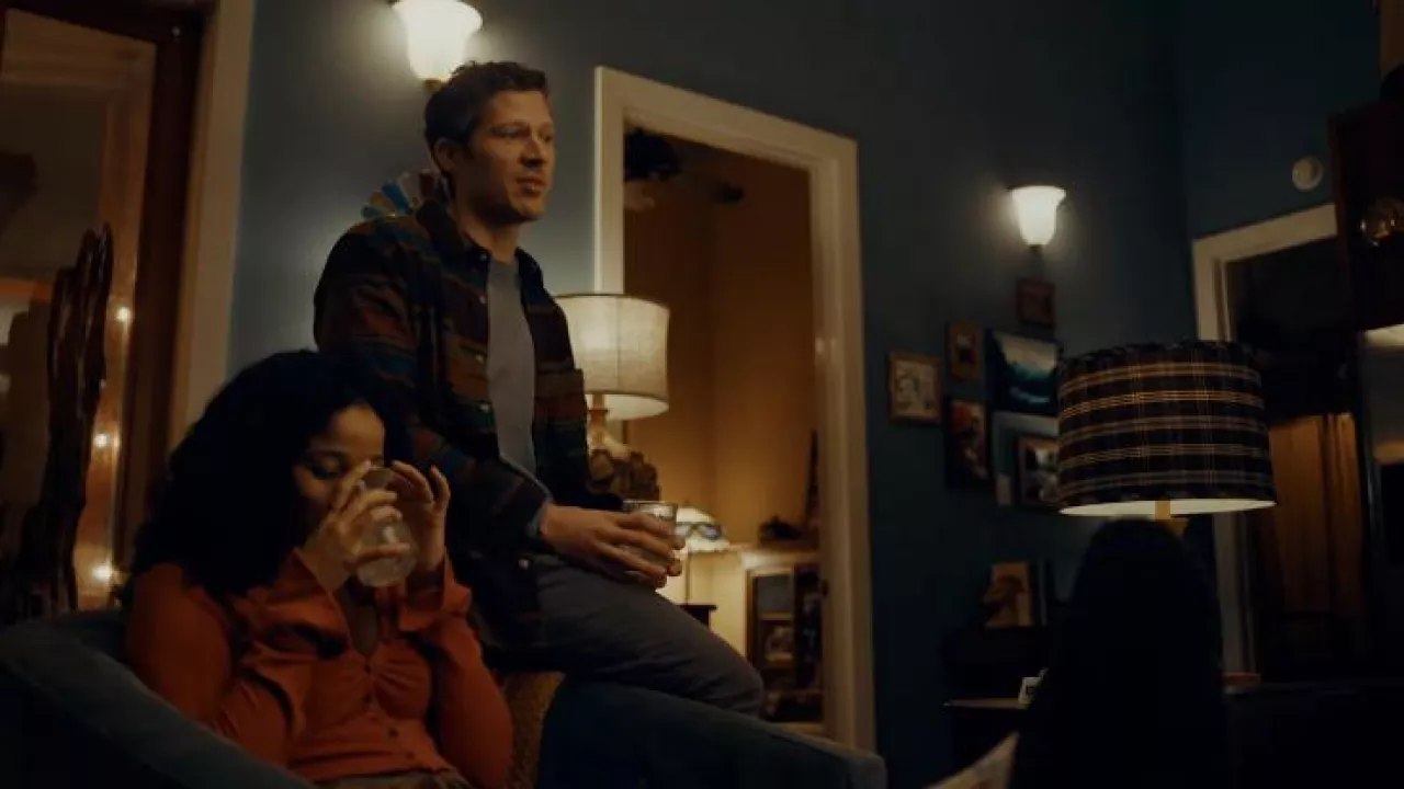 Printed Shirt Worn By Ben Zach Gilford As Seen In Theres Something