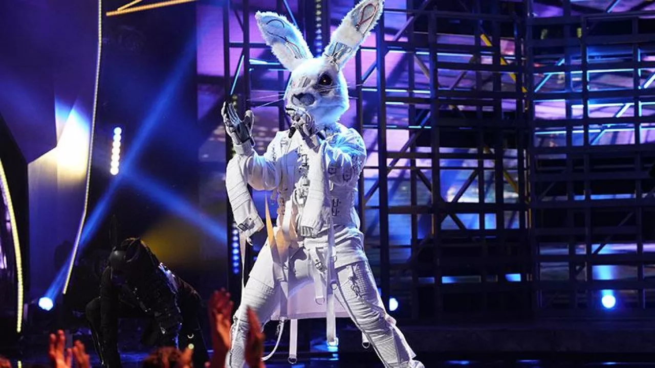 Rabbit costume worn by Joey Fatone as seen in The Masked Singer TV show ...