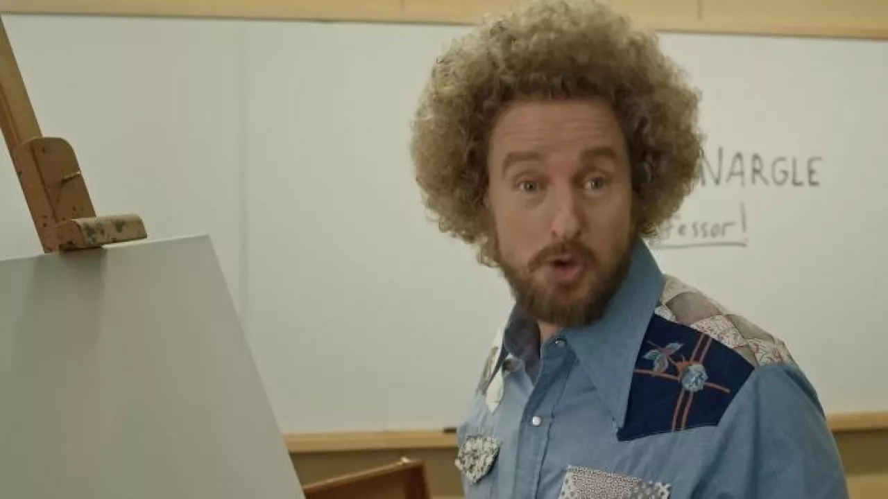 Patchwork shirt worn by Carl Nargle (Owen Wilson) as seen in Paint