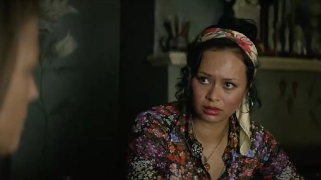 The floral shirt worn by Candy Blue (Frankie Adams) in the series