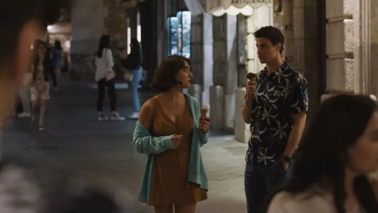 The brown dress worn by Lucia Greco (Simona Tabasco) in The White Lotus