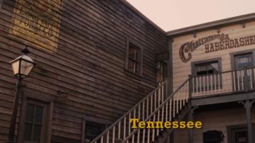 The advertising Red Apple Rolling Tobacco in Django Unchained