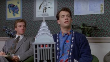 The blue shirt patterned with Joss Baskin (Tom Hanks) in Big