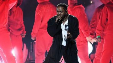 The white printed shirt worn by Kendrick Lamar during his performance at the 2018 Grammy Awards