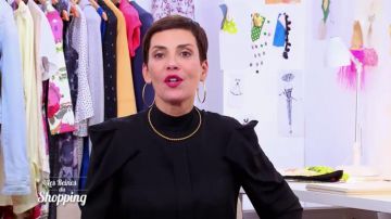 Le chemisier noir de Cristina Cordula dans Les Reines du shopping du 28/02/2018