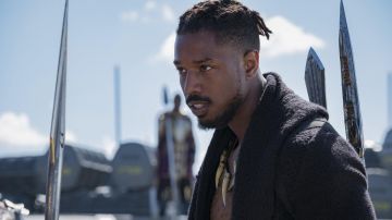 The black vest of Erik Killmonger (Michael B. Jordan) in a Black Panther