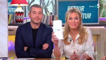 La blouse imprimée portée par Pauline Clavière dans C l'Hebdo du 31.03.18