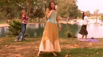 The dress of the medieval Tara Maclay (Amber Benson) on Buffy the vampire slayer S06E07