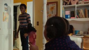 Striped t-shirt worn by Lucas Sinclair (Caleb McLaughlin) as seen in Stranger Things S02E06