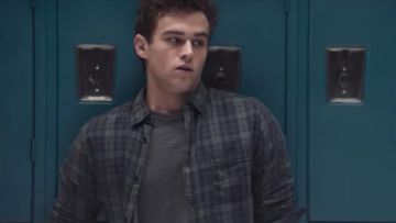 Grey Long sleeved plaid shirt with buttons worn by Justin Foley (Brandon Flynn) as seen in 13 Reasons Why