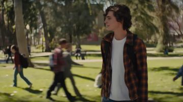 La camisa a cuadros de Nic Sheff (Timothée Chalamet) en Beautiful Boy
