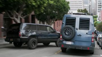 The Mercedes mini-van of Henry Pym aka Hank (Michael Douglas) Ant-Man and Wasp (The Wasp)