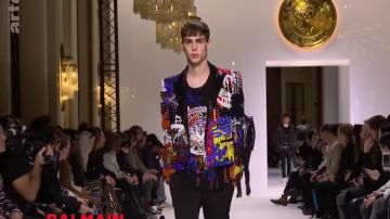 The Vest graphic multi-coloured view during the parade Balmain