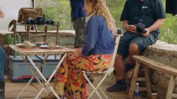 Multicolored Flowy Pants worn by young Donna (Lily James) in Mamma Mia: Here We Go Again!