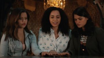 Macy Vaughn (Madeleine Mantock) print Blouse in Charmed Reboot (2018) Pilot.
