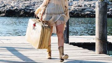 Young Donna's suitcase (Lily James) in Mamma Mia 2 Here We Go Again