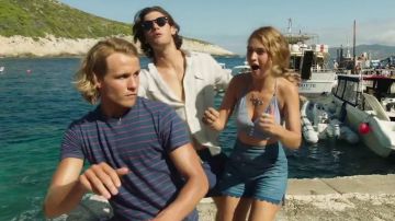 Striped navy blue t-shirt worn young Bill (Josh Dylanby) a seen in Mamma Mia! Here we go again