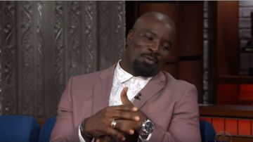 Silver watch worn by Mike Colter as seen in The Late Show with Stephen Colbert