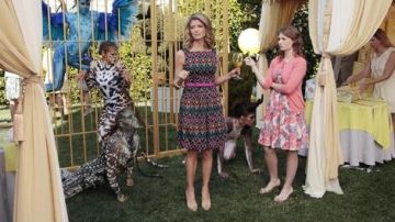 The dress with a printed range by Jill Werner (Gillian Vigman) in Suburgatory S1E22