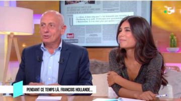 El chaleco lurex negro multicolor Émilie Tran Nguyen en el espectáculo C L'hebdo del 15 de septiembre de 2018