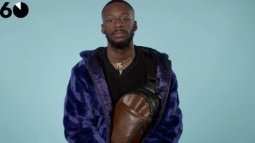 Bolso de cuero de Goldlink durante su entrevista para 60 con