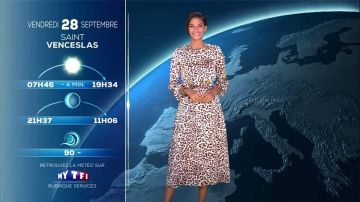 The leopard dress of Tatiana Silva in the weather TF1 of the 27/09/18