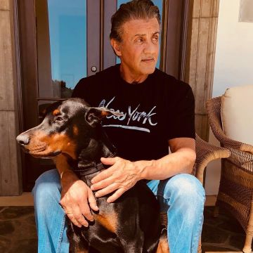 Le t-shirt 'New York' noir porté par Sylvester Stallone sur son compte Instagram @officialslystallone