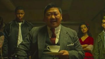 The tie with polka dots worn by Master Lin (Benedict Wong) in Deadly Class Season 1