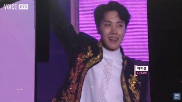 The embroidered jacket worn by J-Hope during a live performance of BTS