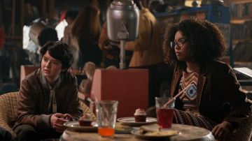 Colourful crochet dress worn by Rosalind Walker (Jaz Sinclair) as seen in The chilling adventures of Sabrina S01E04