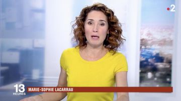 Le petit pull jaune de Marie-Sophie Lacarrau dans le Journal de 13 heures du mardi 29 janvier 2019