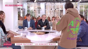 Le sweatshirt Drake porté par Roman Frayssinet dans Clique Dimanche