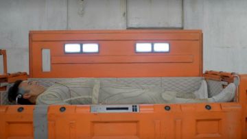 The shoes of Ashley 'Ash' J. Williams (Bruce Campbell) in Ash vs Evil Dead S03E10