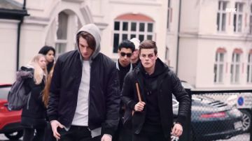 Hooded Bomber Jacket worn by Thomas Hayes as seen in Skam (S01E03)