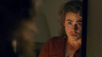 Red Button Shirt worn by Billy Hargrove (Dacre Montgomery) as seen in Stranger Things S02E09