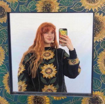 Sunflower Patterned Knitwear as seen on the In­sta­gram Ac­count of @Mathilda.mai