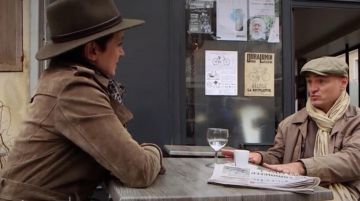The jacket in suede-brown suede Sophie Ducasse in Echappées belles in The Pole on the 19th of may 2019