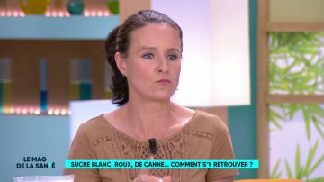 Le haut marron avec de la dentelle porté par Angélique Houlbert dans Le Magazine de la santé